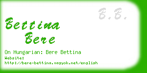 bettina bere business card